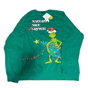 Dr. Seuss Grinch Sweatshirt Light Up NEW 3X Men’s Christmas Naughty Nice
